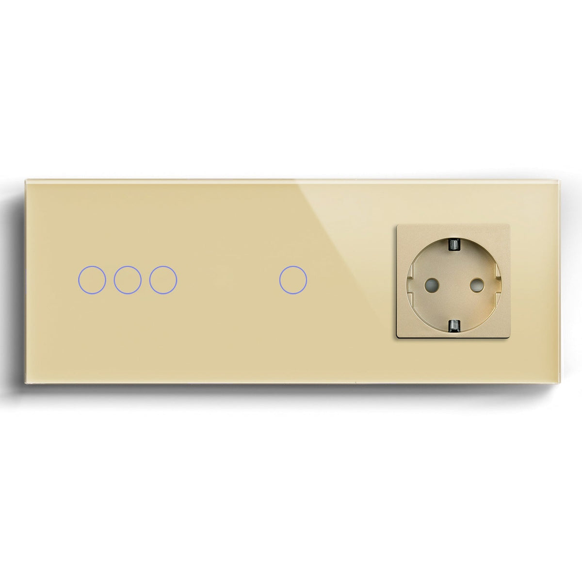 Bseed Double Zigbee Light Switches With EU Standard Not Smart Wall Sockets Light Switches Bseedswitch Gold 3gang+1gang +socket