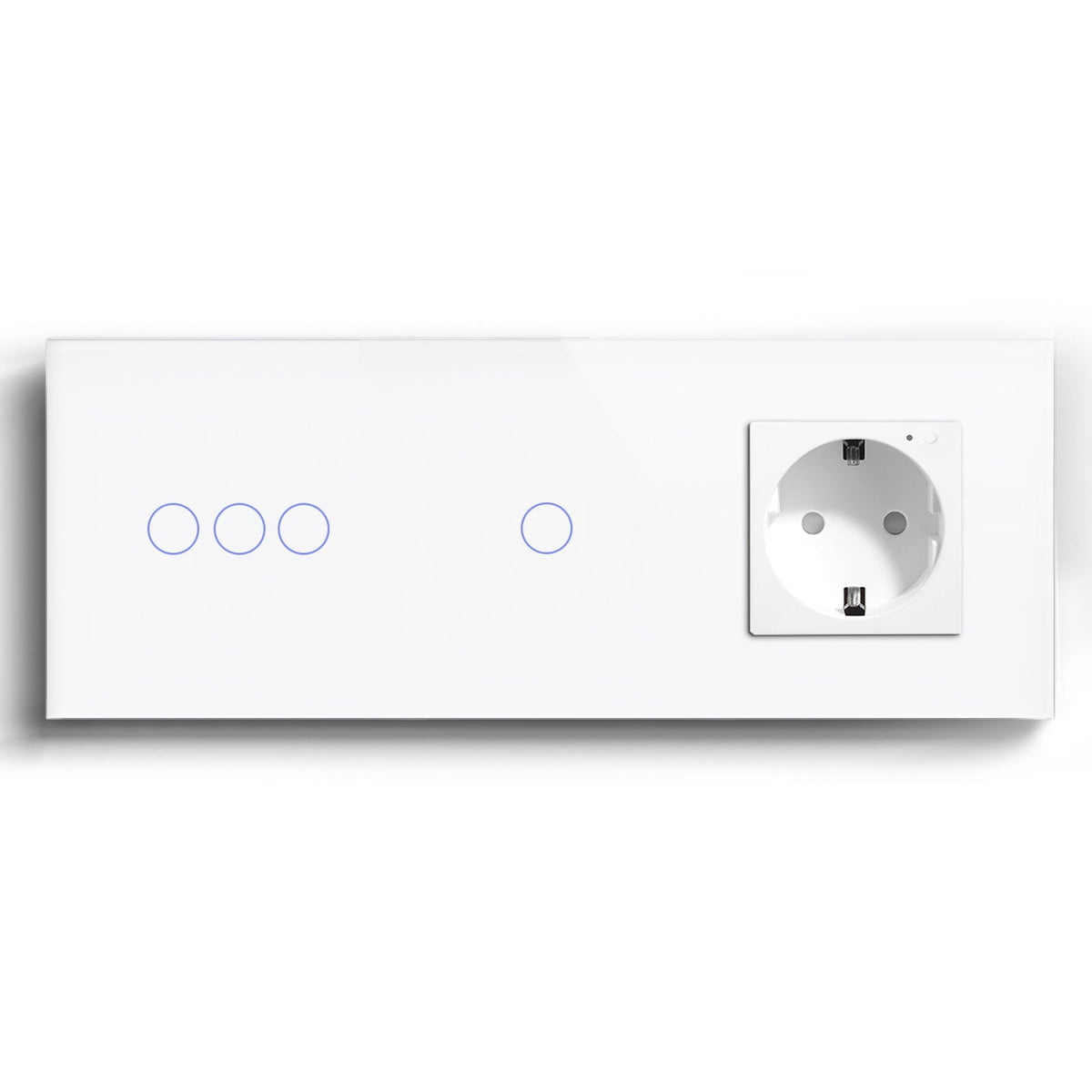 Bseed WiFi Light Switches Multi Control With Wifi EU Normal Standard Wall Socket Light Switches Bseedswitch White 3Gang + 1Gang + Socket