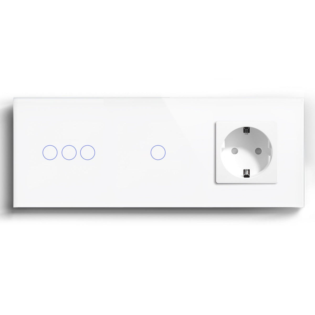 Bseed Double Zigbee Touch 1/2/3 Gang Light Switches Single Live Line Multi Control With EU Standard Not Smart Wall Sockets Light Switches Bseedswitch White 3gang+1gang +socket