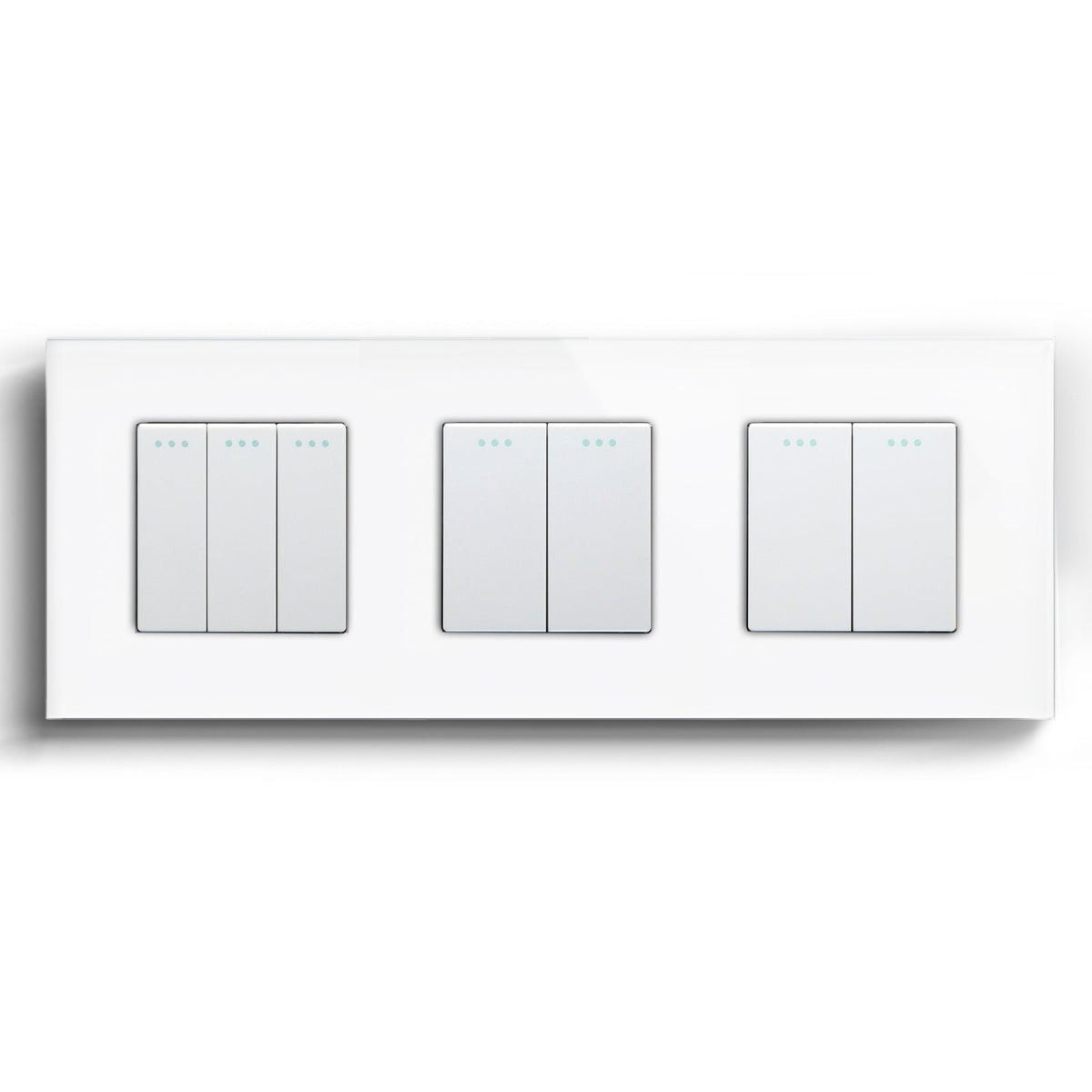 Bseed Mechanical Button Light Switch 1way Switch 228mm Light Switches Bseedswitch White 3Gang+2Gang+2Gang