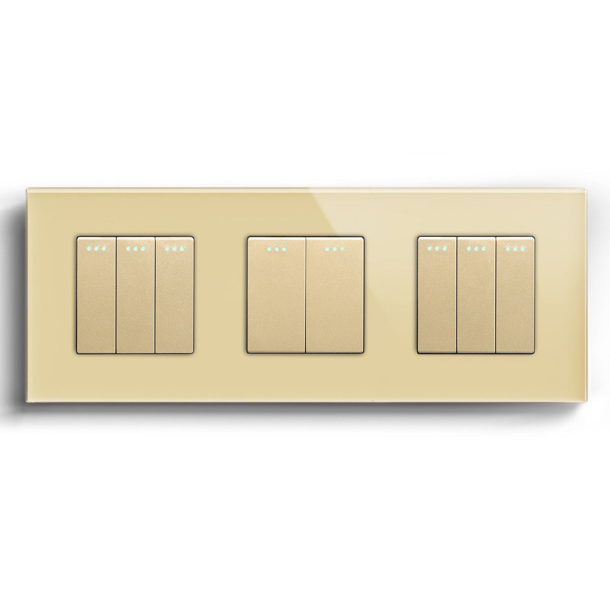 Bseed Mechanical Button Light Switch 1way Switch 228mm Light Switches Bseedswitch Gold 3Gang+2Gang+3Gang