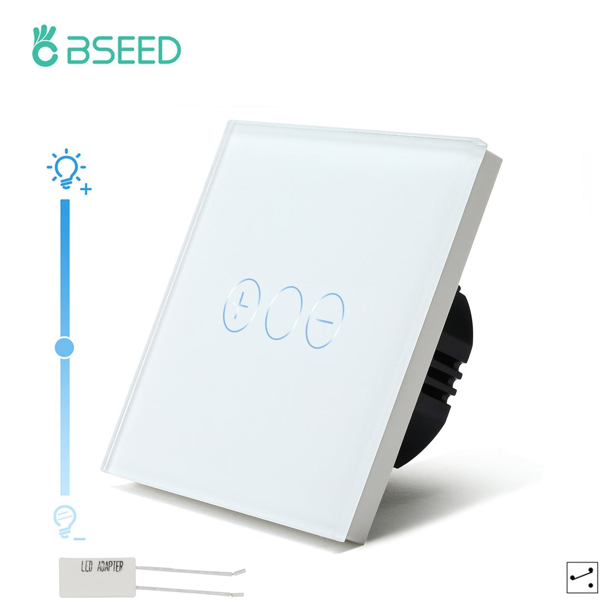 Bseed Touch Dimmer Switch 1/2 Gang 1/2 Way Light Switches Bseedswitch White 1 Gang 1 Way