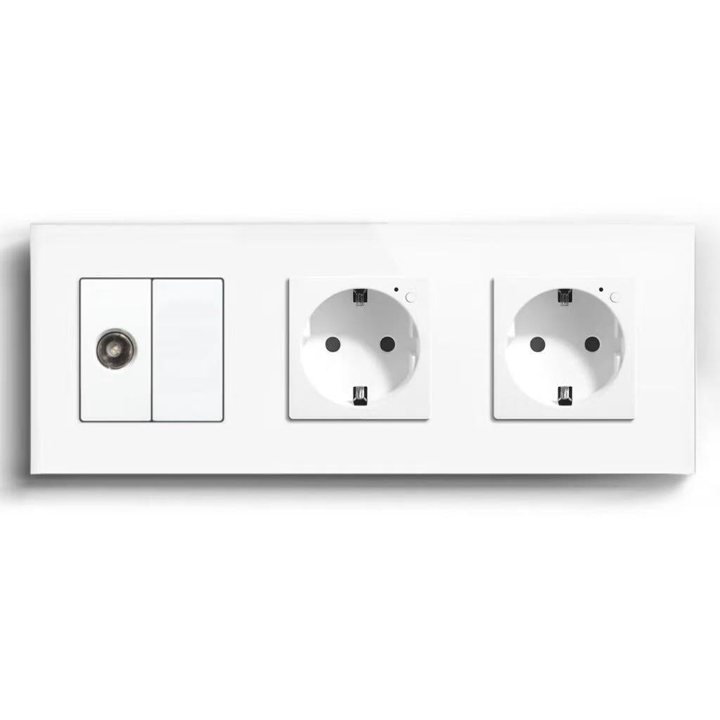 BSEED Product Customization Bseedswitch tv socket with blank key with double wifi eu socket