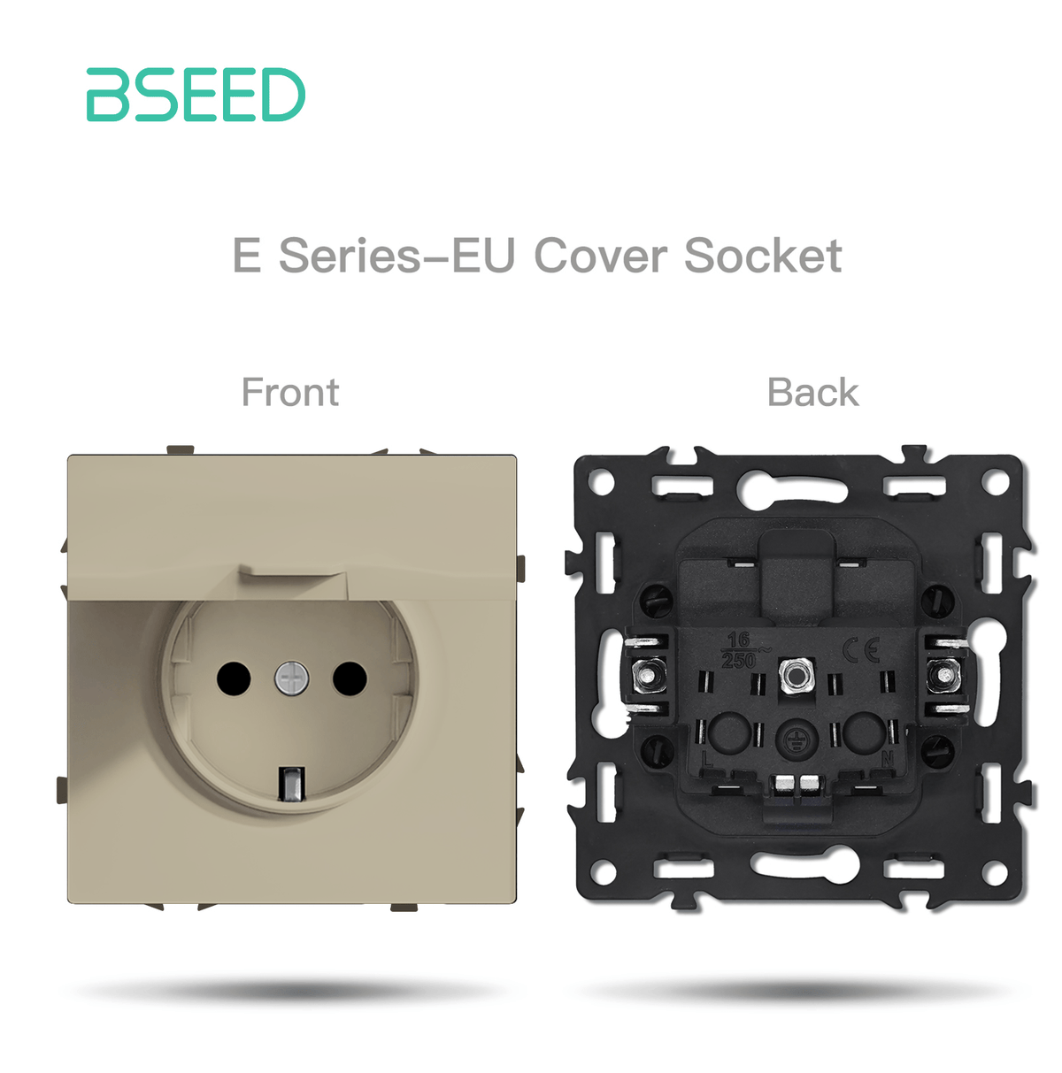 Grand Series DIY Part Customized free combinations Plastic Panels Cashmere color Power Outlets & Sockets Bseedswitch EU Socket with Cover