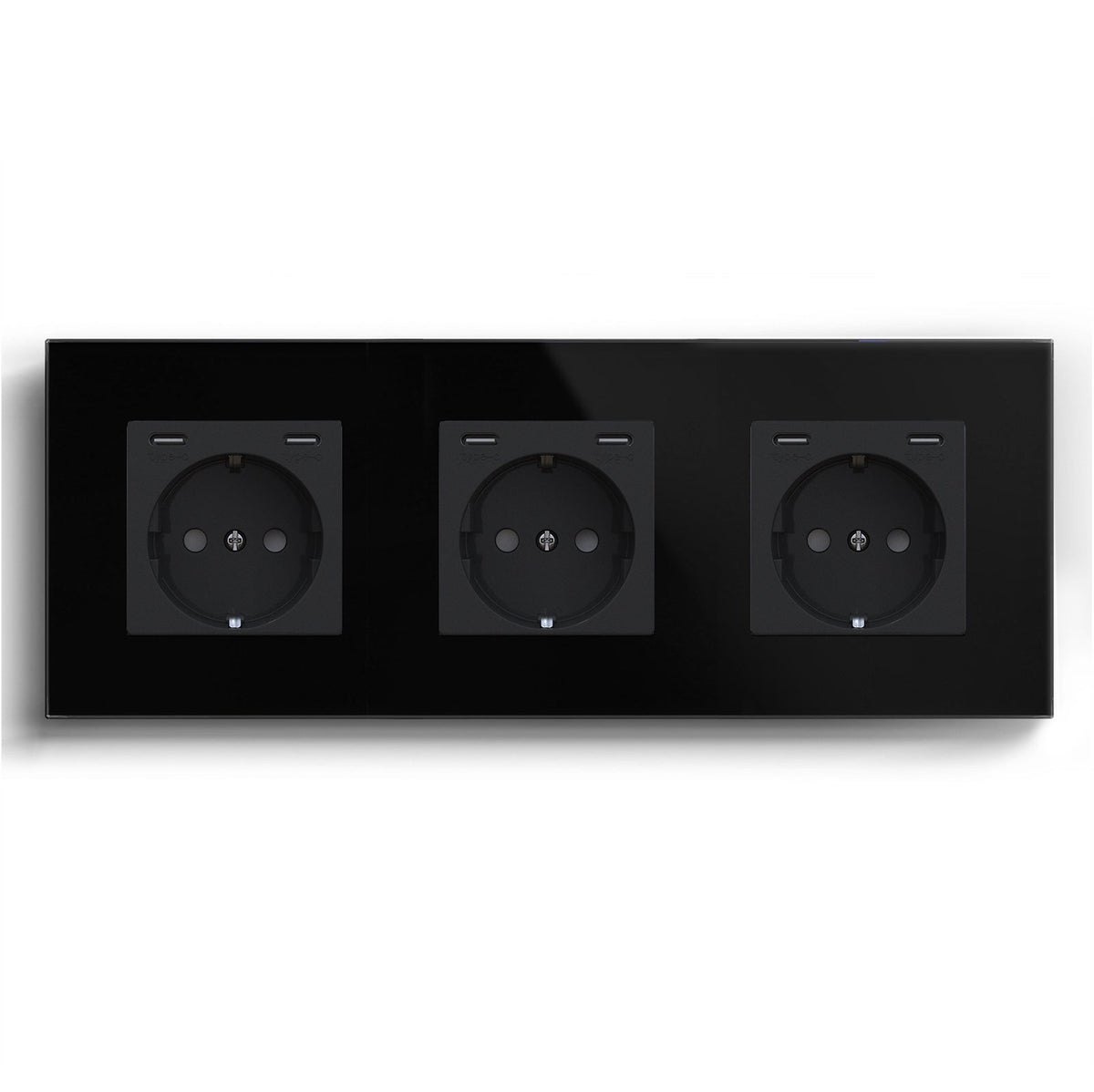 BSEED EU sockets with Double 2.1A Type-C Interface Outlet Wall Socket With Waterproof Power Outlets & Sockets Bseedswitch Black Triple