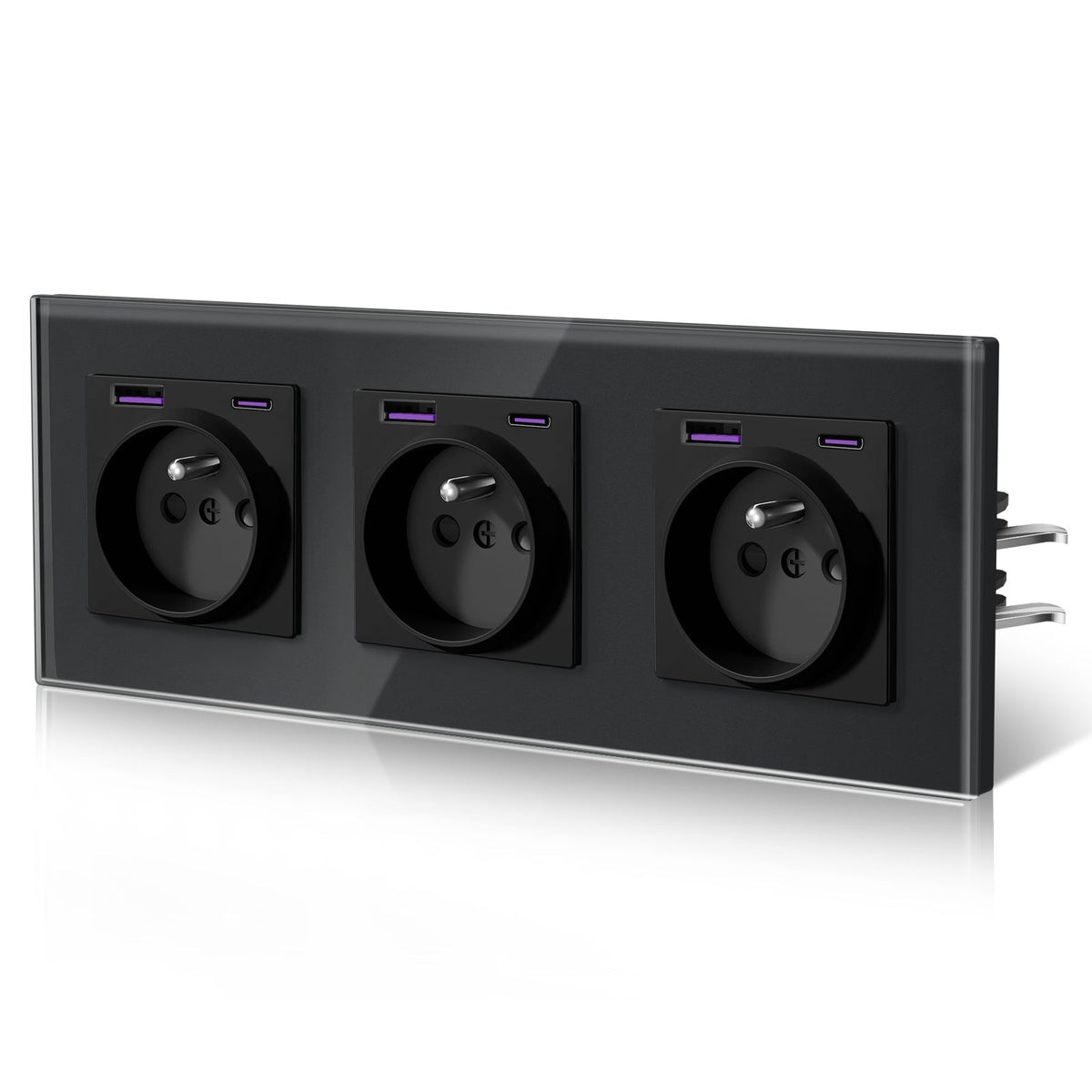Tomada de Parede Francesa BSEED Heritage Series com 20W USB-C com Garras Tomadas e Tomadas Bseedswitch