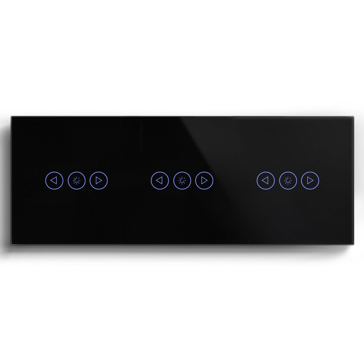 Bseed triple WiFi Touch Dimmer Switch 228mm Crystal Glass Panel Smart Blind Work With Tuya App Switch Bseedswitch Black