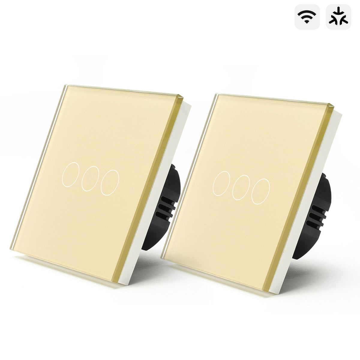 Bseed Smart Matter Wifi Light Switch Electrical Wall Light switches Light Switches Bseedswitch Gold 2Pcs/Pack 3 Gang