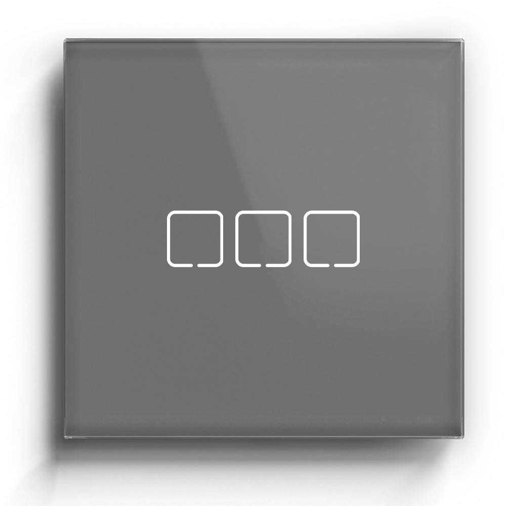 ET Serie Wifi Light Switch Glass Panel Light Switches Bseedswitch Gray 3 Gang