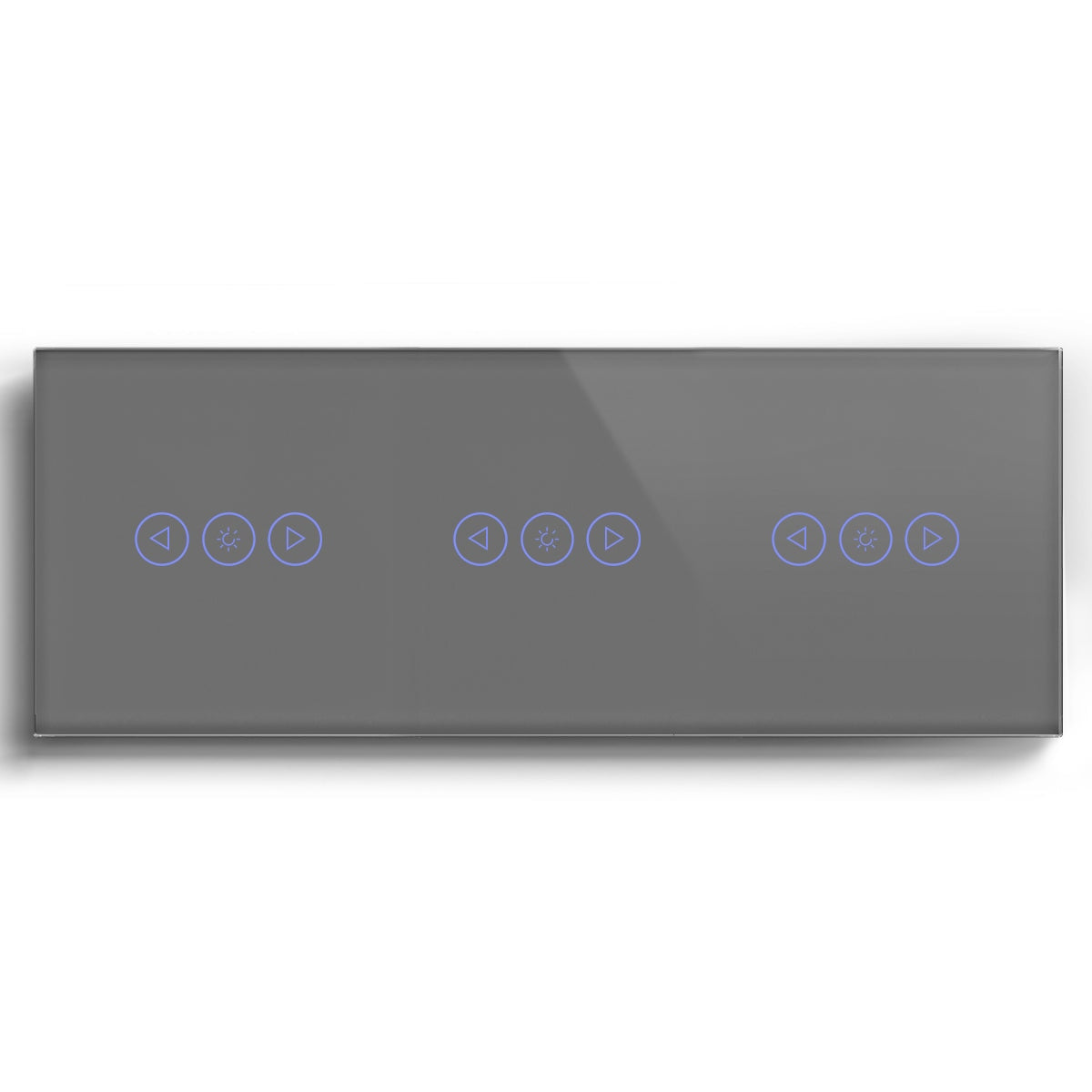 Bseed triple WiFi Touch Dimmer Switch 228mm Crystal Glass Panel Smart Blind Work With Tuya App Switch Bseedswitch Grey