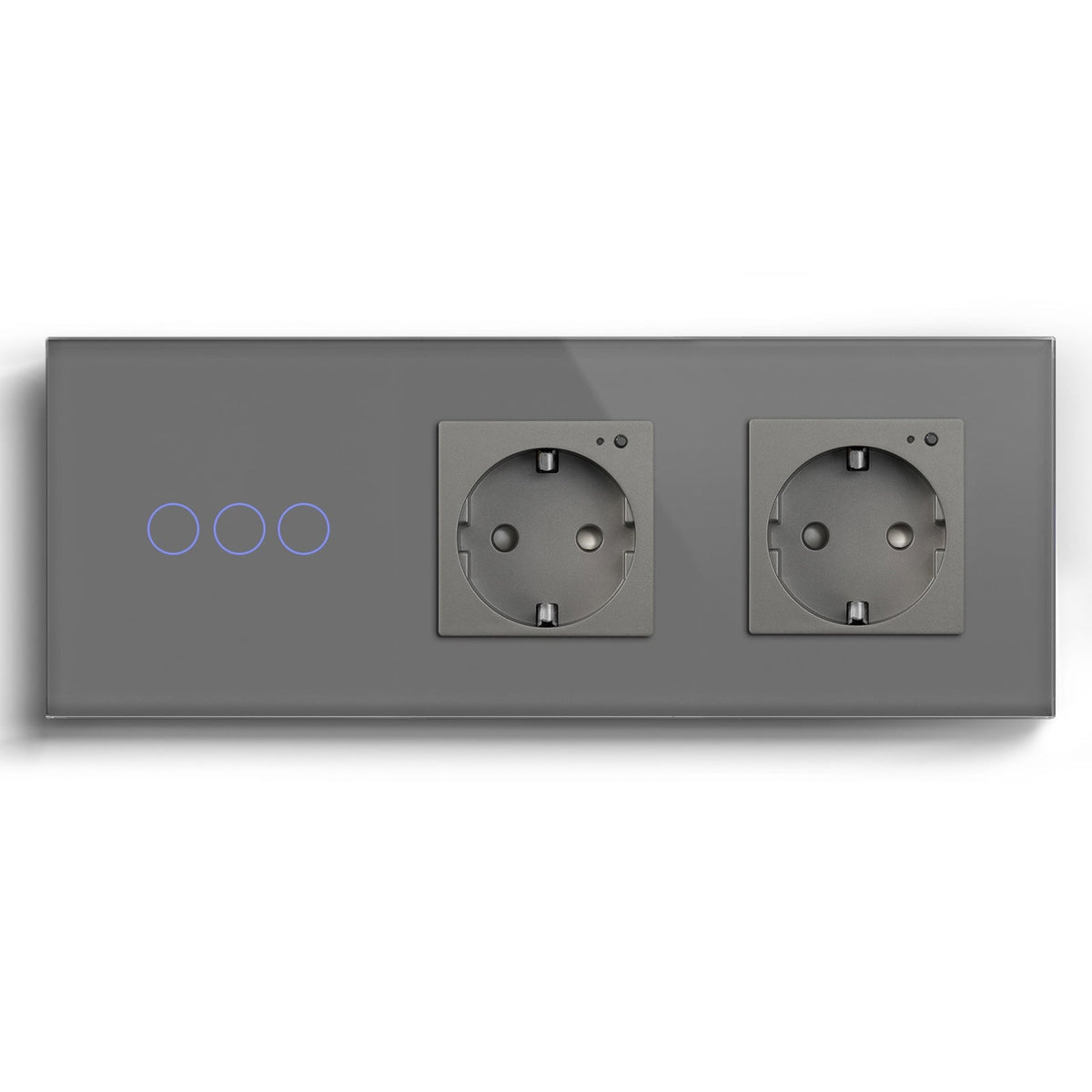 Bseed Smart WiFi 1/2/3 Gang Light Switches Multi Control With Double WiFi EU Standard Smart Wall Sockets Light Switches Bseedswitch Grey 3Gang