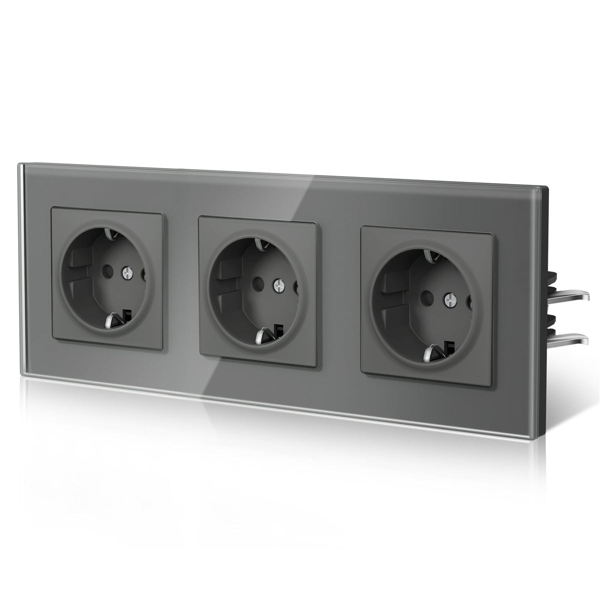 BSEED Heritage Series EU Wall Sockets with Claw Technology 16A Power Outlets & Sockets Bseedswitch Grey Triple