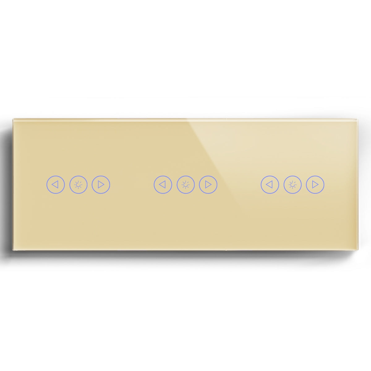 Bseed triple WiFi Touch Dimmer Switch 228mm Crystal Glass Panel Smart Blind Work With Tuya App Switch Bseedswitch Gold