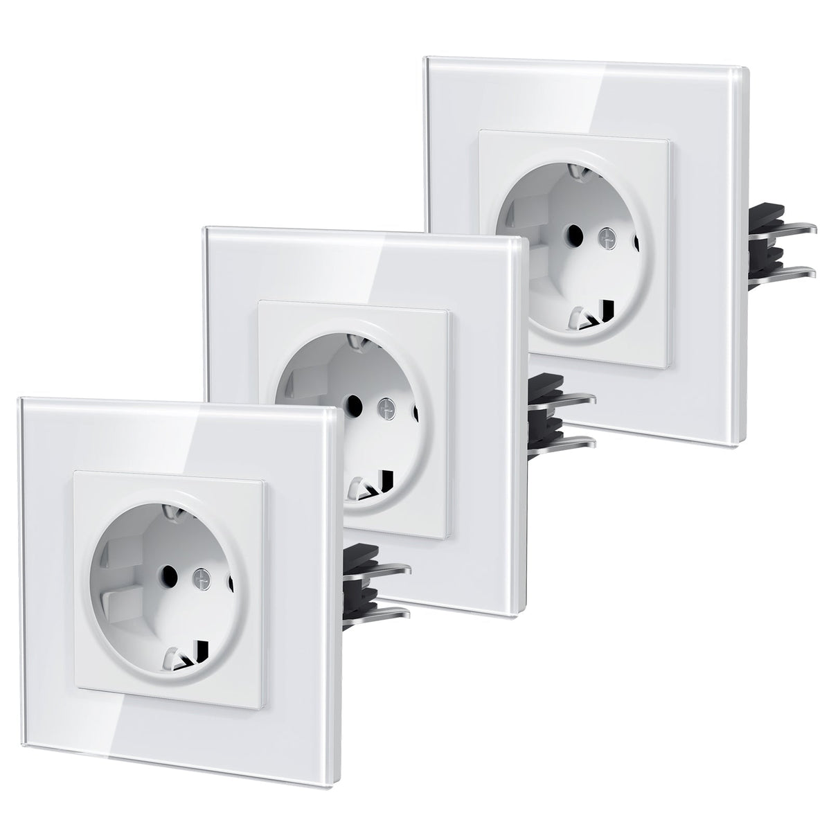 BSEED Heritage EU Wall Sockets with Claw Technology 16A Multi Pack Socket Power Outlets & Sockets Bseedswitch White Single 3 PCS/ Pack