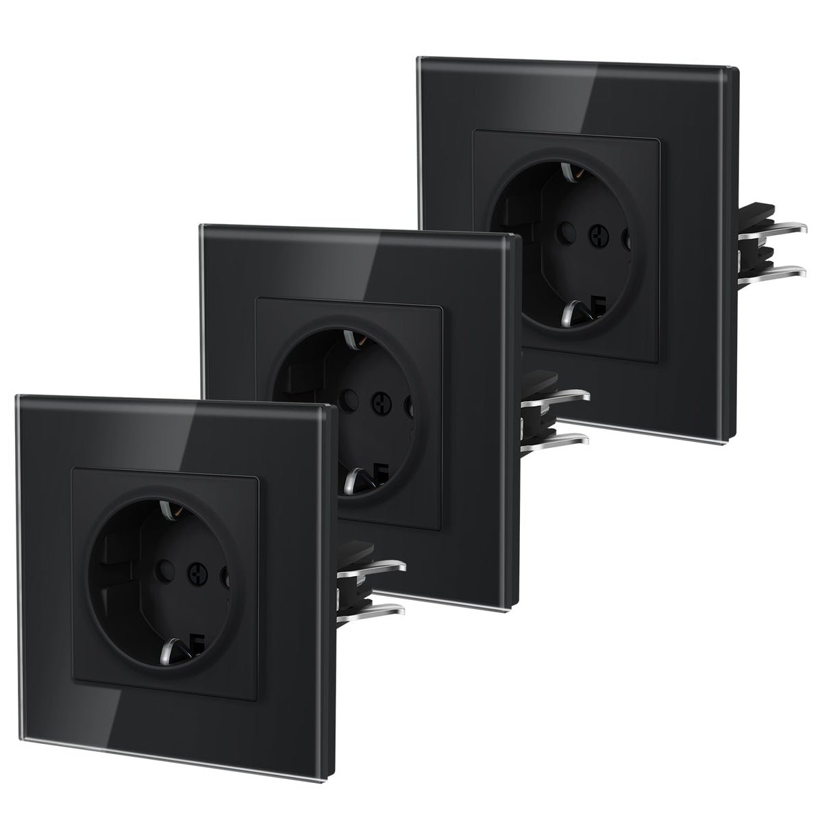 BSEED Heritage EU Wall Sockets with Claw Technology 16A Multi Pack Socket Power Outlets & Sockets Bseedswitch Black Single 3 PCS/ Pack