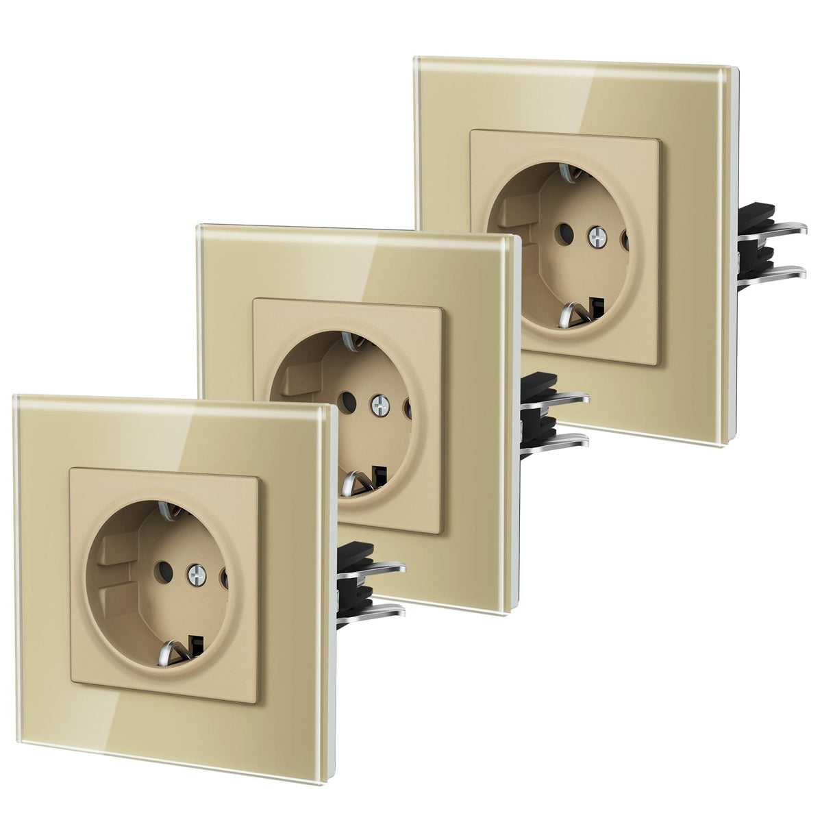 BSEED Heritage EU Wall Sockets with Claw Technology 16A Multi Pack Socket Power Outlets & Sockets Bseedswitch Gold Single 3 PCS/ Pack