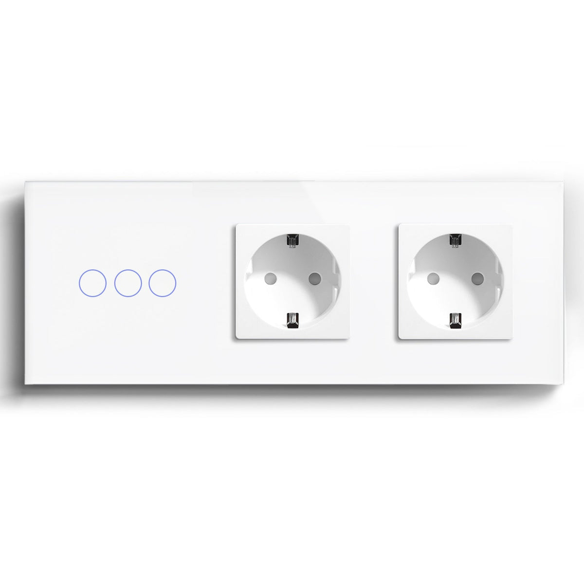 Bseed Zigbee 1/2/3 Gang Light Switches With Double No Smart EU Standard Wall Sockets Light Switches Bseedswitch White 3Gang