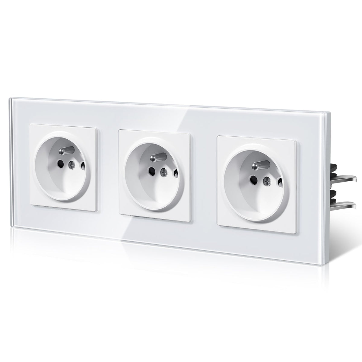 BSEED Heritage Series France Wall Sockets with Claw Technology 16A Power Outlets & Sockets Bseedswitch White Triple