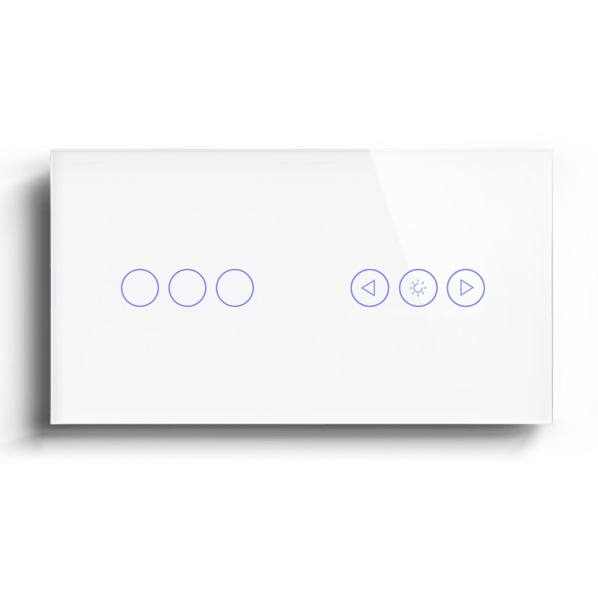 Bseed Smart Wifi Switch With Dimmer Switch Glass Panel 157mm Bseedswitch White 3Gang + Dimmer Switch