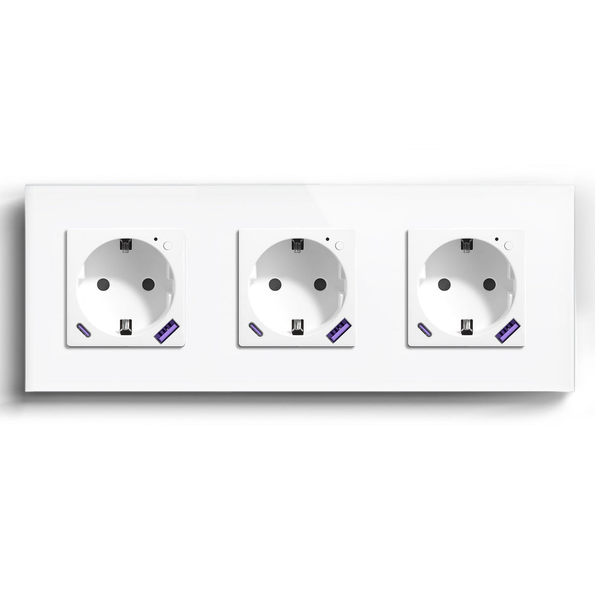 BSEED ZigBee EU Wall Sockets Type-C With USB With Energy Monitoring socket Bseedswitch White Tripe