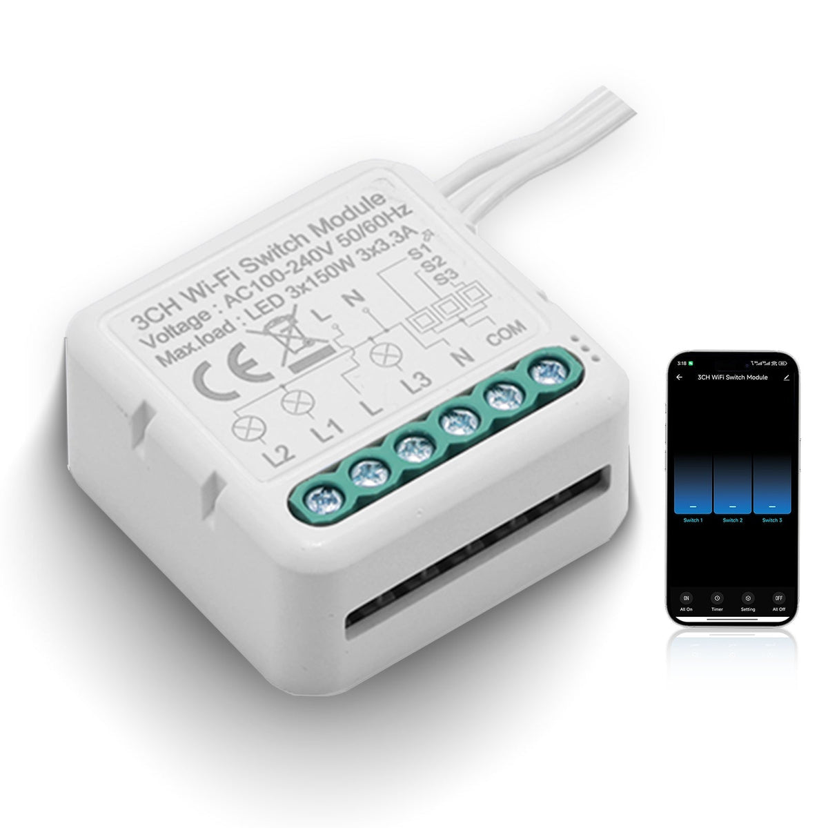 BSEED Smart wifi switch module wall 3Ch WiFi light switch module 3 Gang Light Switch Module Light Switches Bseedswitch