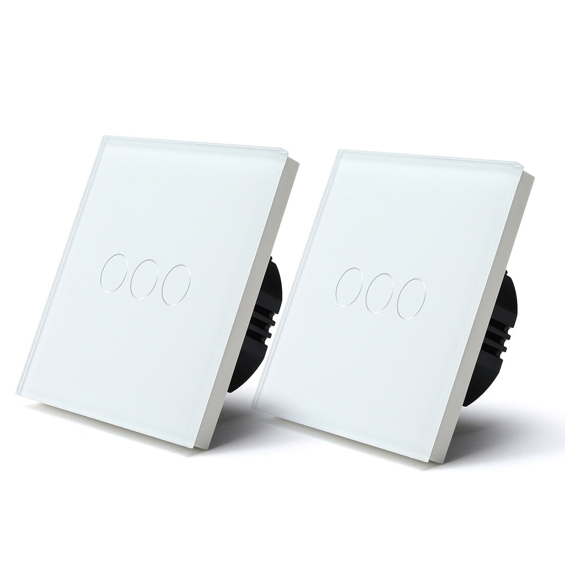 Bseed Smart Wifi Light Switch Wall Switch (With Neutral) Light Switches Bseedswitch White 2Pcs/Pack 3 Gang