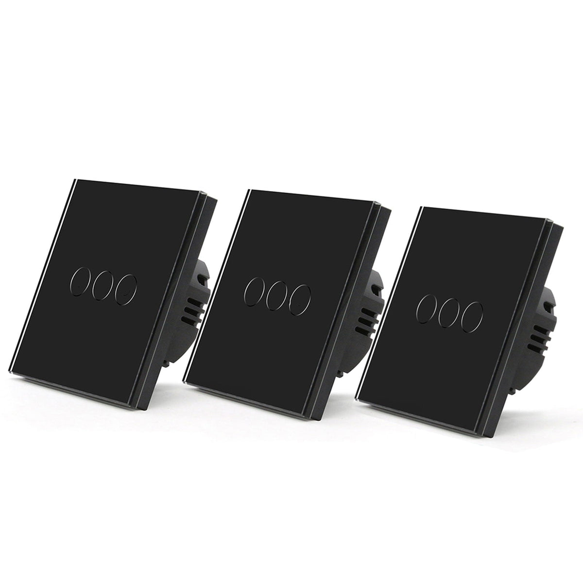 Bseed Smart Wifi Light Switch Wall Switch (With Neutral) Light Switches Bseedswitch Black 3Pcs/Pack 3 Gang