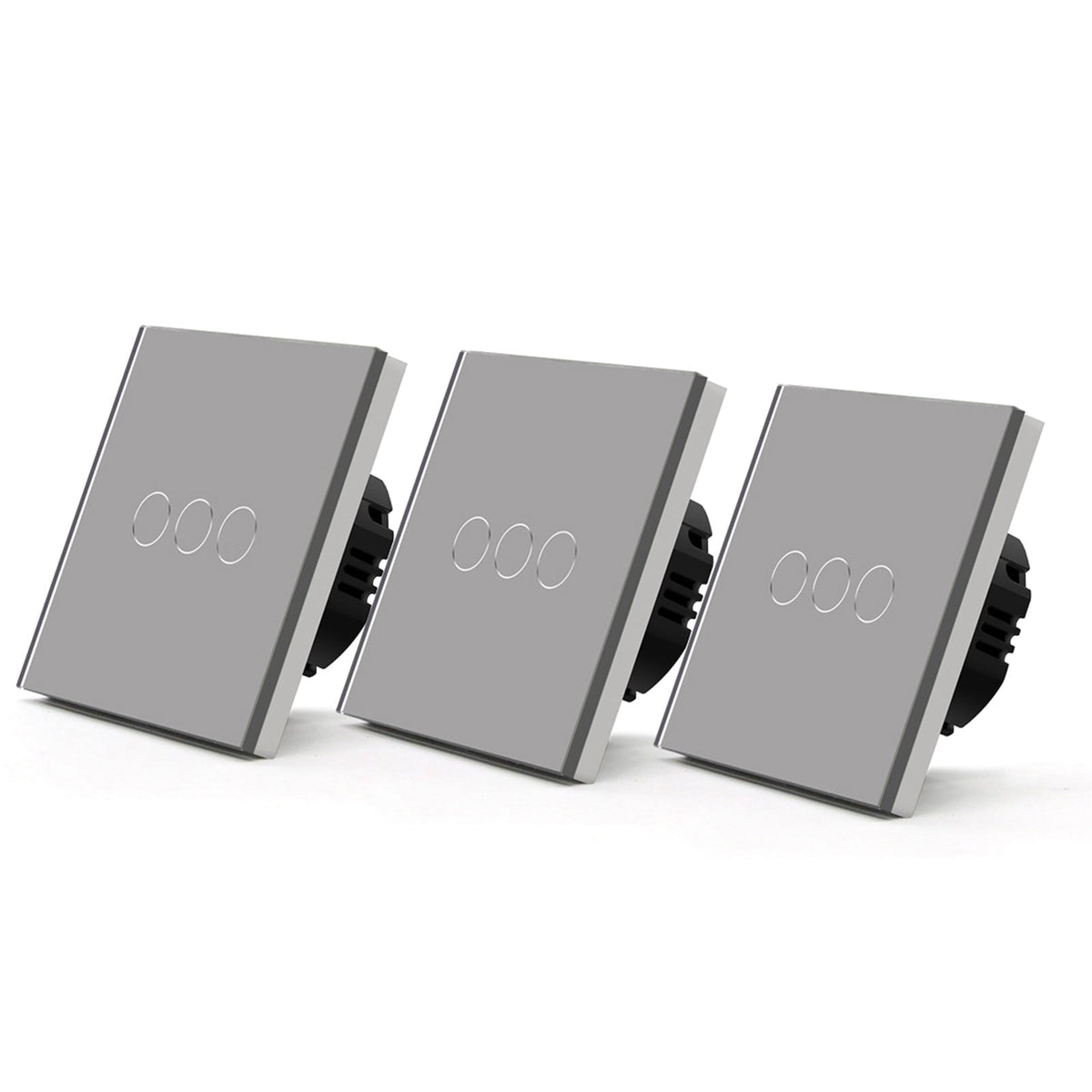 Bseed Smart Wifi Light Switch Wall Switch (With Neutral) Light Switches Bseedswitch Grey 3Pcs/Pack 3 Gang
