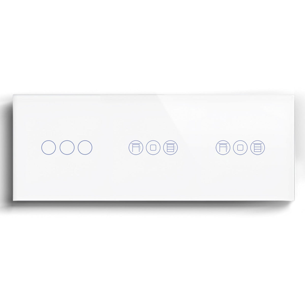 BSEED 1/2/3 Gang WiFi Switch With Double Roller Shutter Switch 228mm Light Switches Bseedswitch White 3Gang with Double Shutter Switch