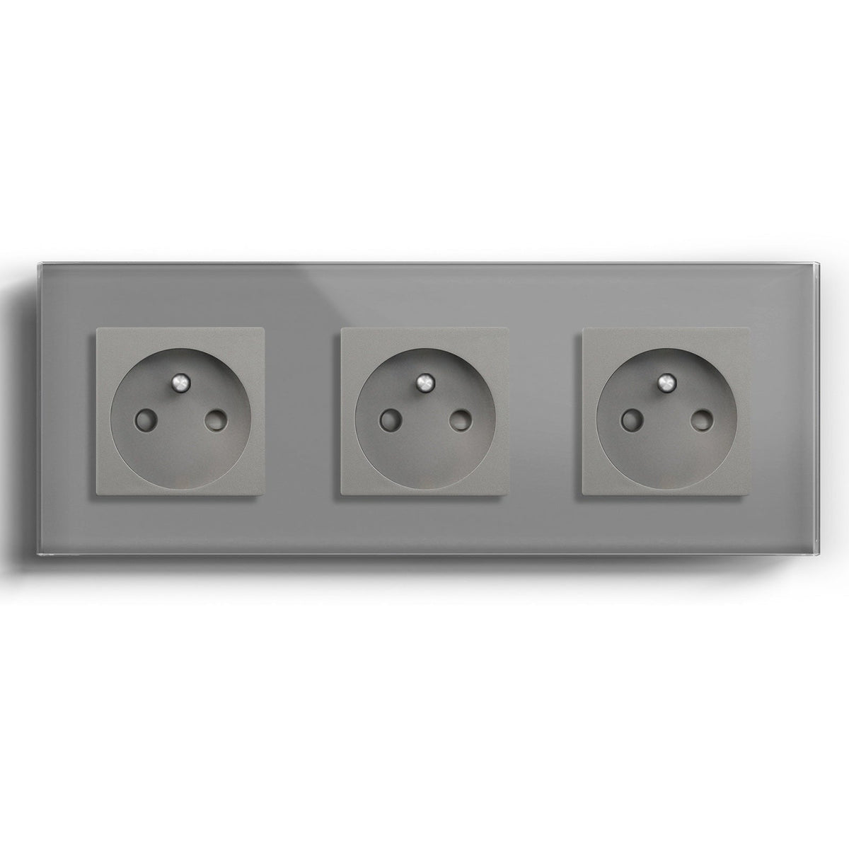 BSEED FR Wall Sockets Power Outlets Kids Protection 16A Wall Plates & Covers Bseedswitch grey Triple