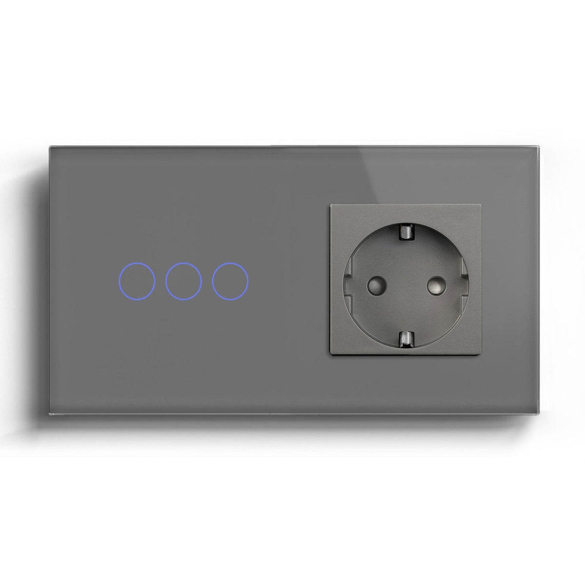 Bseed Zigbee 1/2/3 Gang Switch With Normal Socket Light Switches Bseedswitch Grey 3Gang