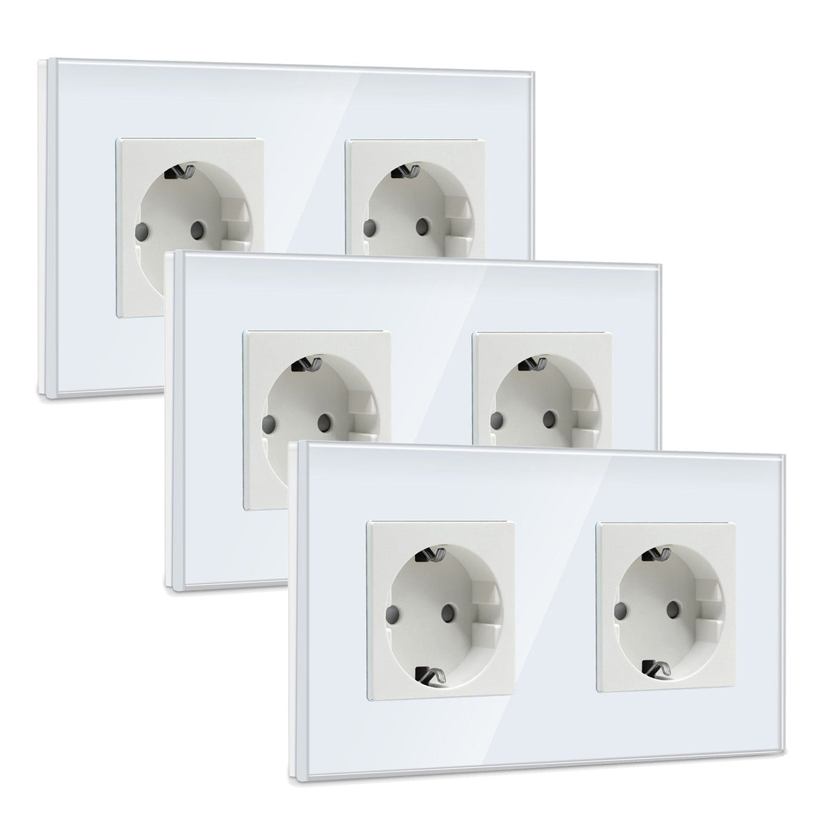 BSEED EU Wall Sockets Power Outlets Glass Panel 16A Multiple packaging Power Outlets & Sockets Bseedswitch