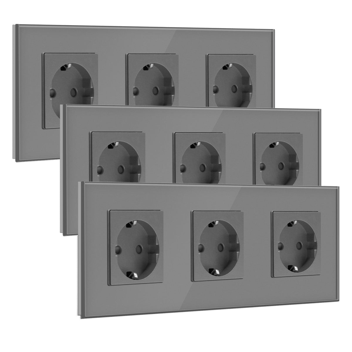 BSEED EU Wall Sockets Power Outlets Glass Panel 16A Multiple packaging Power Outlets & Sockets Bseedswitch