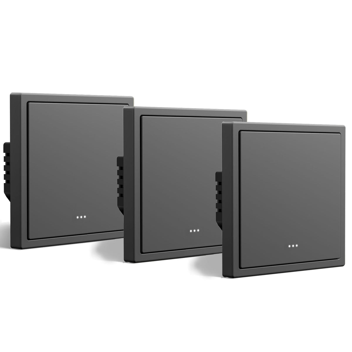 light switch intelligent Wi-Fi série Gand BSEED (avec neutre). light switch encastré avec voyant lumineux. light switch Bseedswitch gris, lot de 3, 1 Gang.