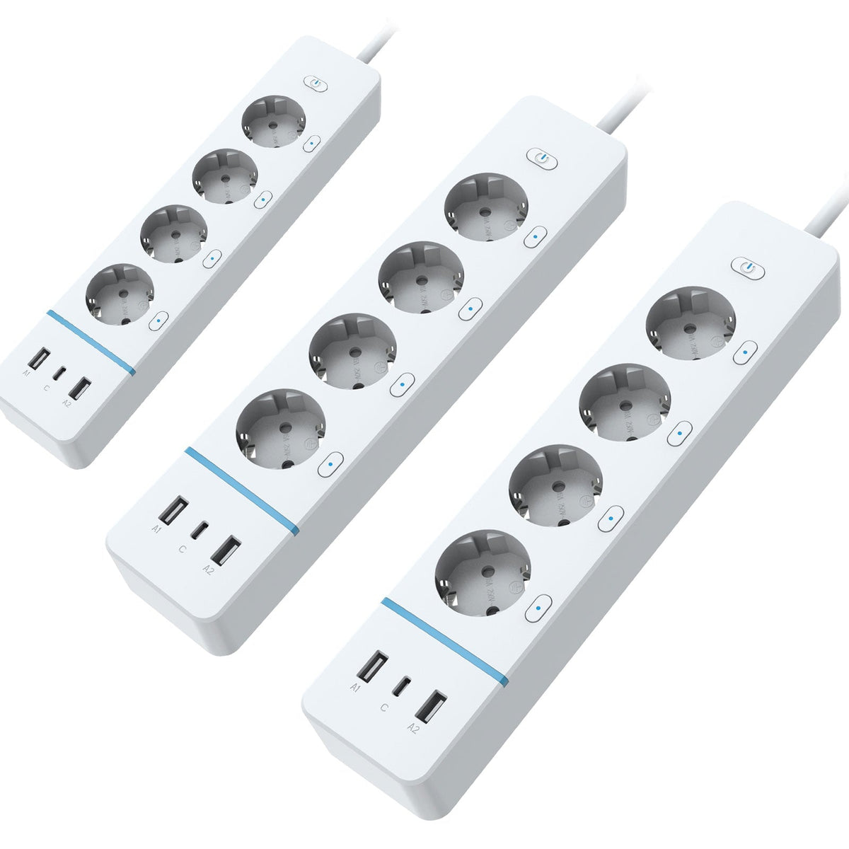BSEED Smart Wifi Plug With Energy Monitoring 30W USB and Type-C Ports Work With Alexa and Google Bseedswitch 3 PCS/ Pack