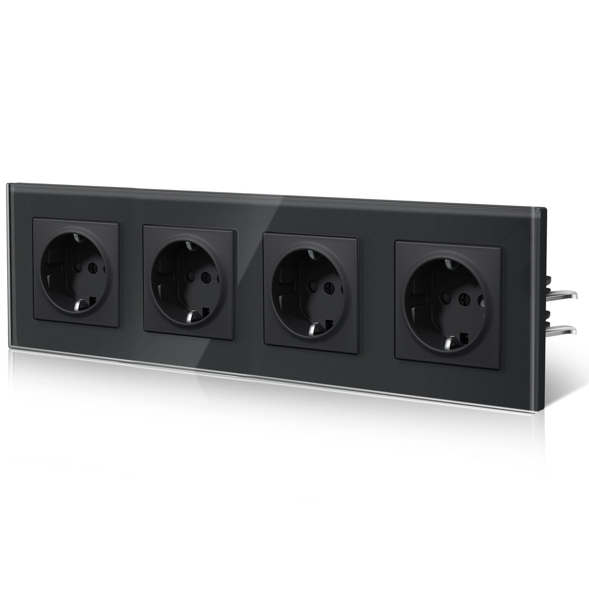 BSEED Heritage Series EU Wall Sockets with Claw Technology 16A Power Outlets & Sockets Bseedswitch Black Quadruplet