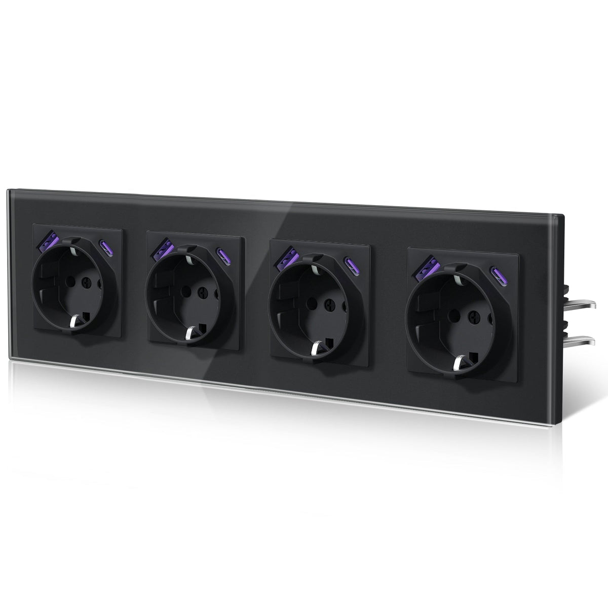 BSEED 20W EU sockets with Fact Charge Type-C USB with Claw technology Power Outlets & Sockets Bseedswitch Black Quadruplet