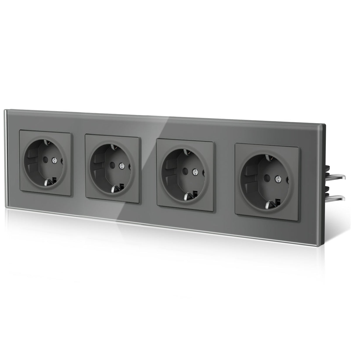 BSEED Heritage Series EU Wall Sockets with Claw Technology 16A Power Outlets & Sockets Bseedswitch Grey Quadruplet