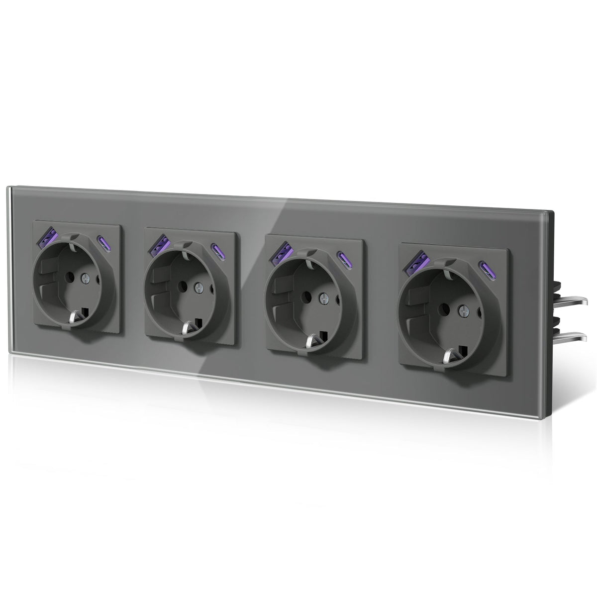 BSEED 20W EU sockets with Fact Charge Type-C USB with Claw technology Power Outlets & Sockets Bseedswitch Grey Quadruplet