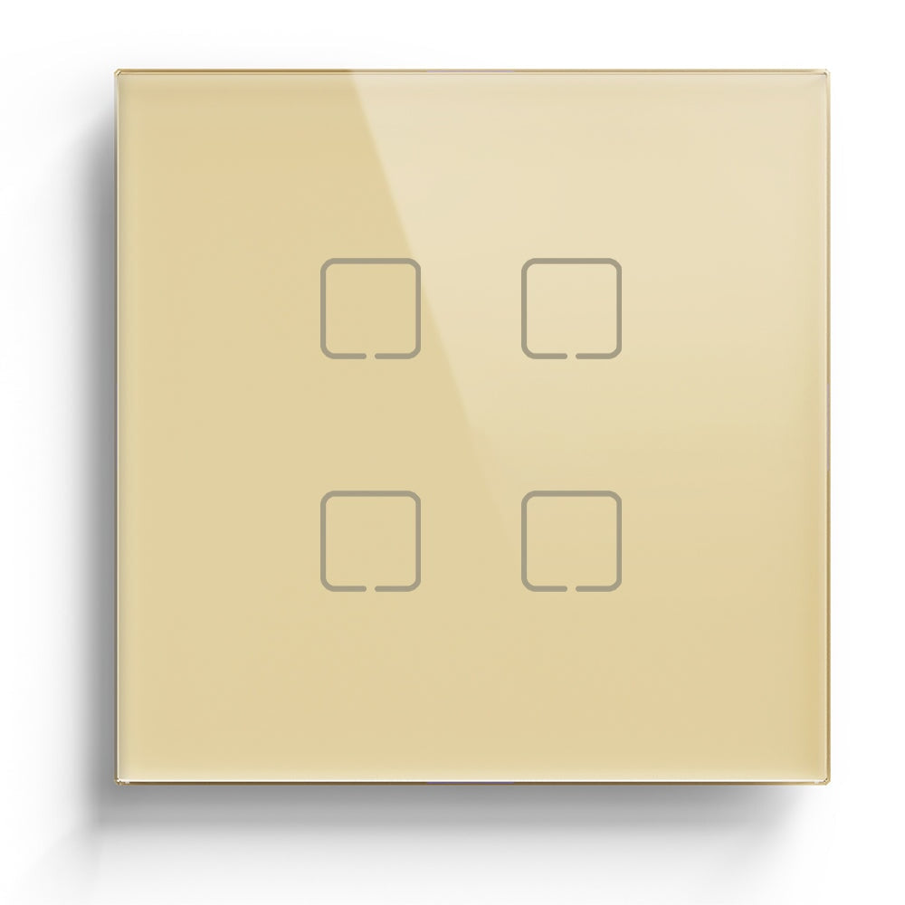 ET Serie Wifi Light Switch Glass Panel Light Switches Bseedswitch Gold 4 Gang