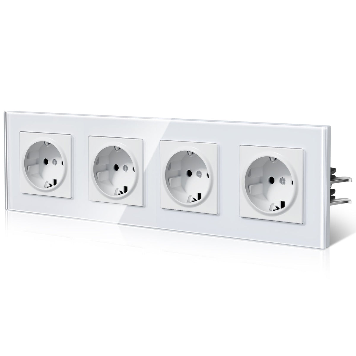 BSEED Heritage Series EU Wall Sockets with Claw Technology 16A Power Outlets & Sockets Bseedswitch White Quadruplet