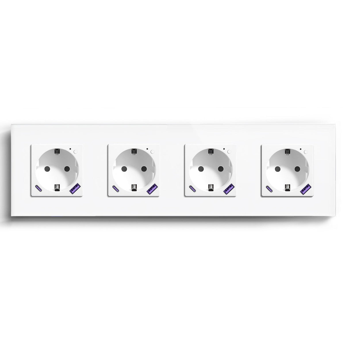 BSEED ZigBee EU Wall Sockets Type-C With USB With Energy Monitoring socket Bseedswitch White Quadruple