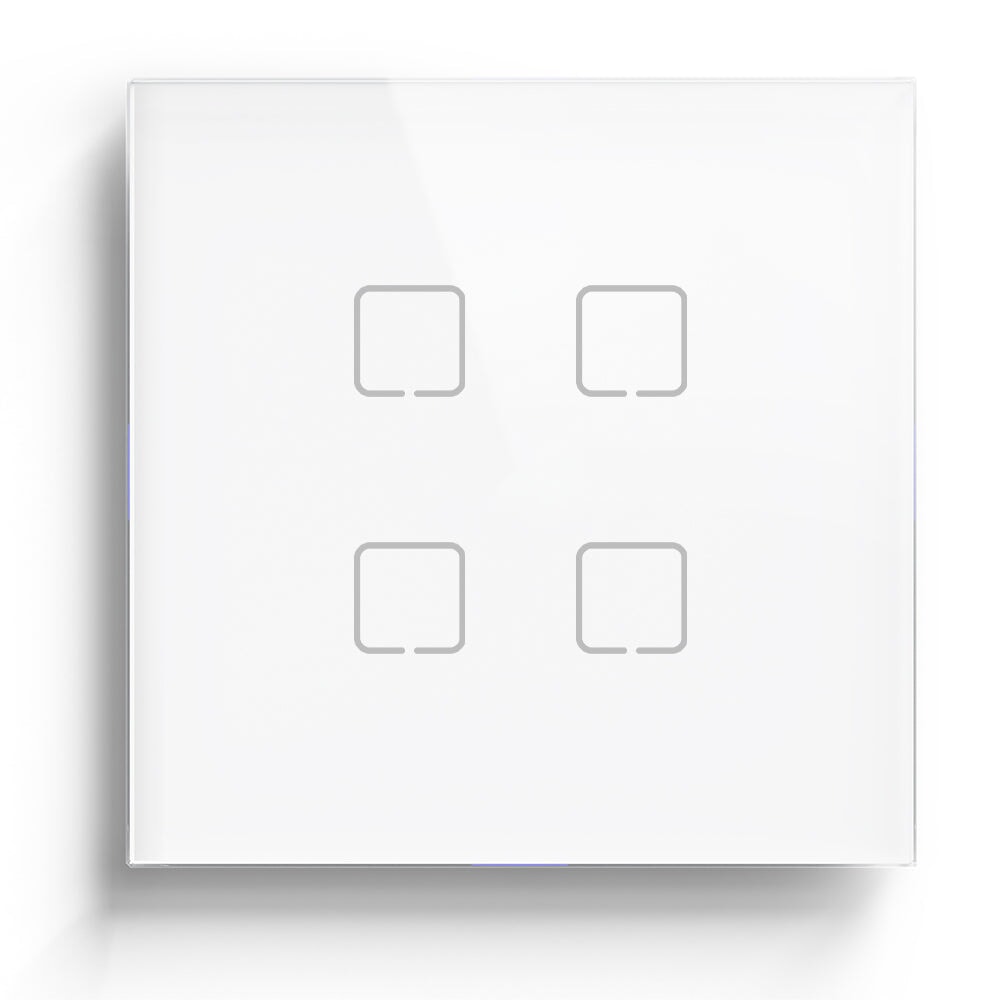 ET Serie Wifi Light Switch Glass Panel Light Switches Bseedswitch White 4 Gang