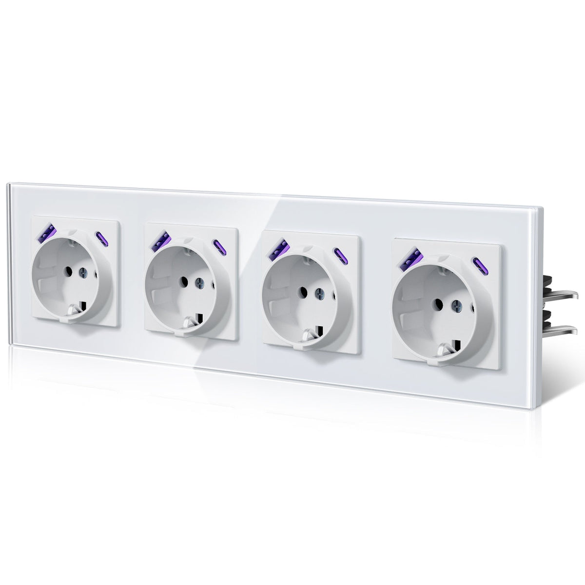 BSEED 20W EU sockets with Fact Charge Type-C USB with Claw technology Power Outlets & Sockets Bseedswitch White Quadruplet
