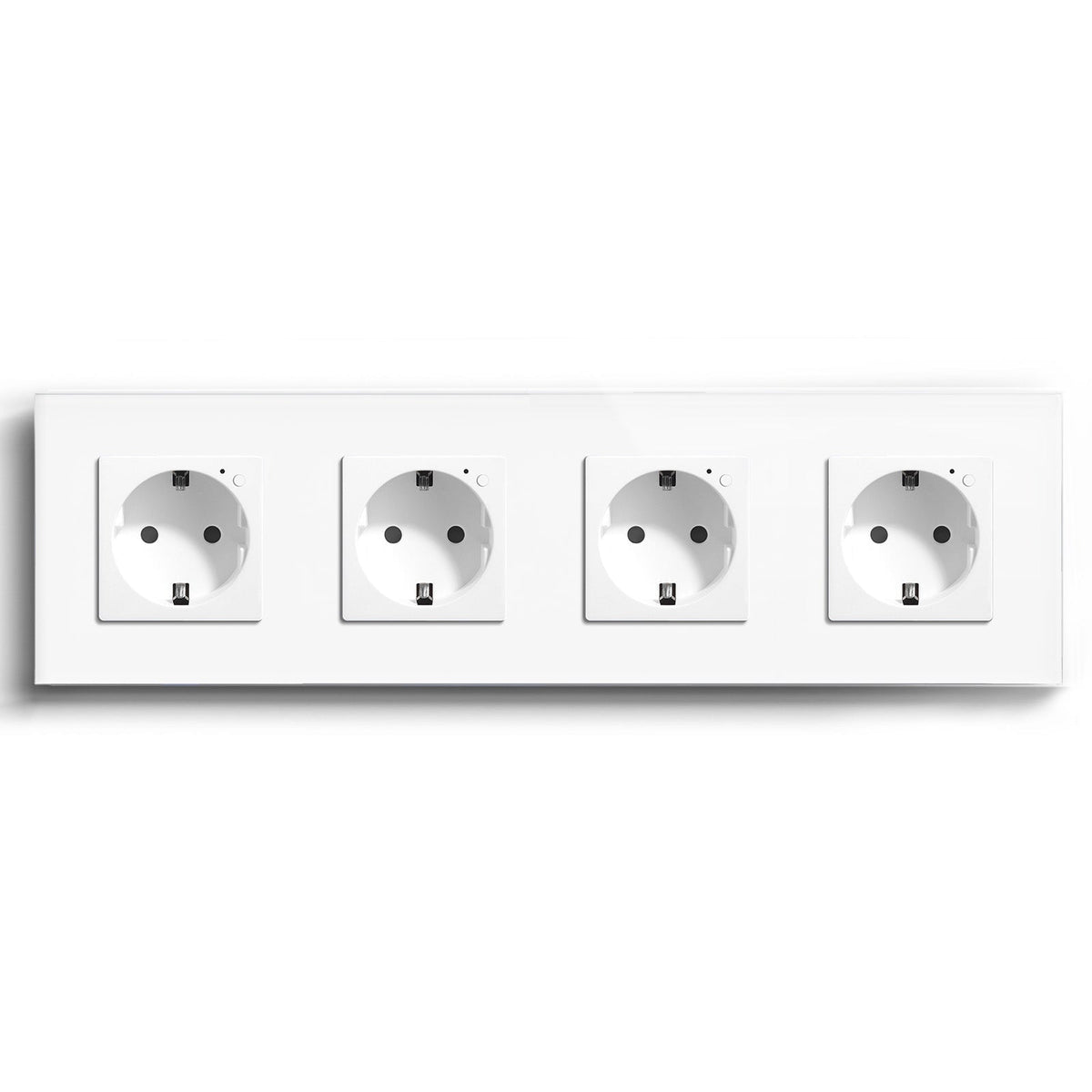 BSEED ZigBee EU Wall Sockets Power Outlets With Energy Monitoring Kids Protection Wall Plates & Covers Bseedswitch white Quadruple