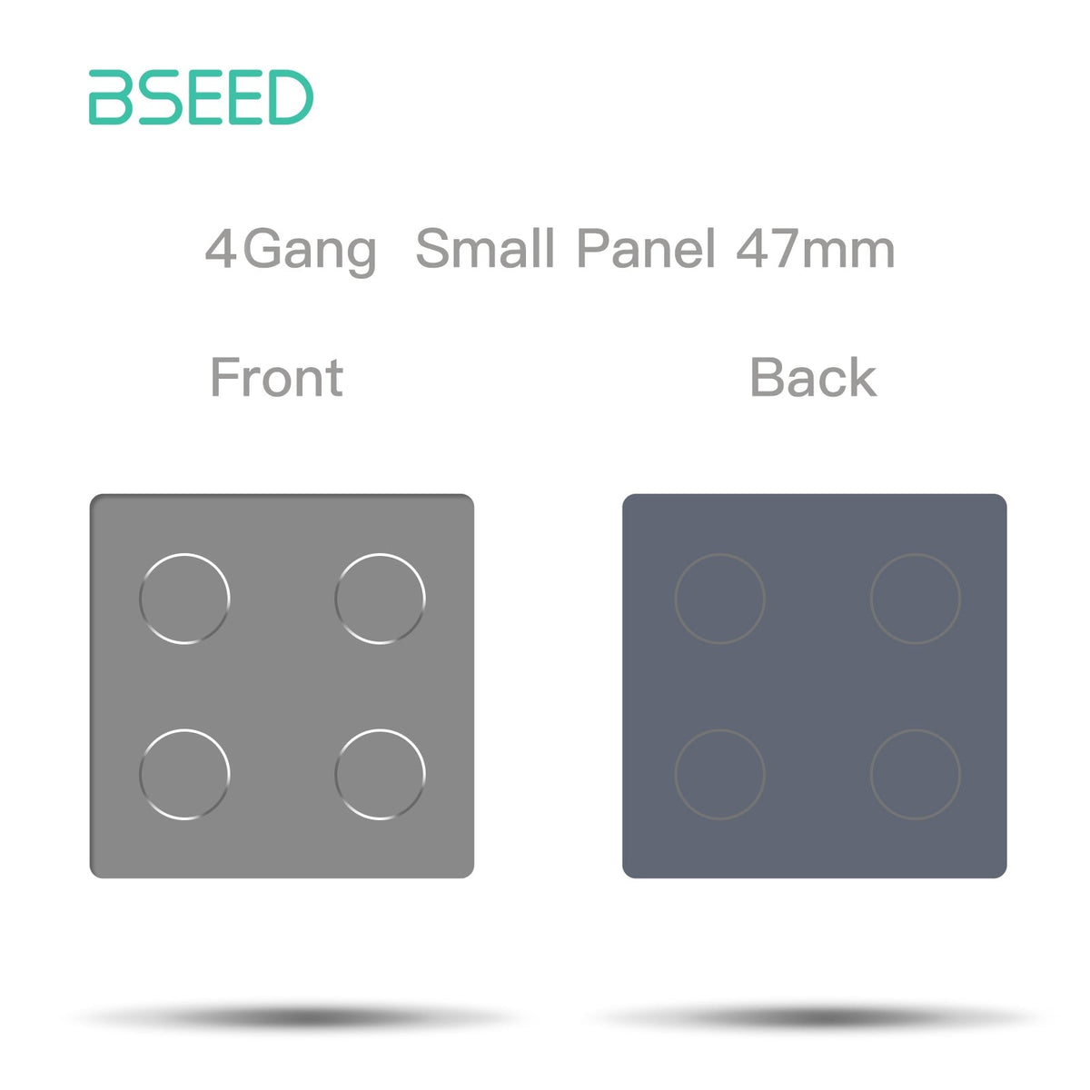 Bseed 47mm Glass Panel Switch DIY Part With Or Without Icon Bseedswitch Grey Touch 4Gang Switch icon Panel