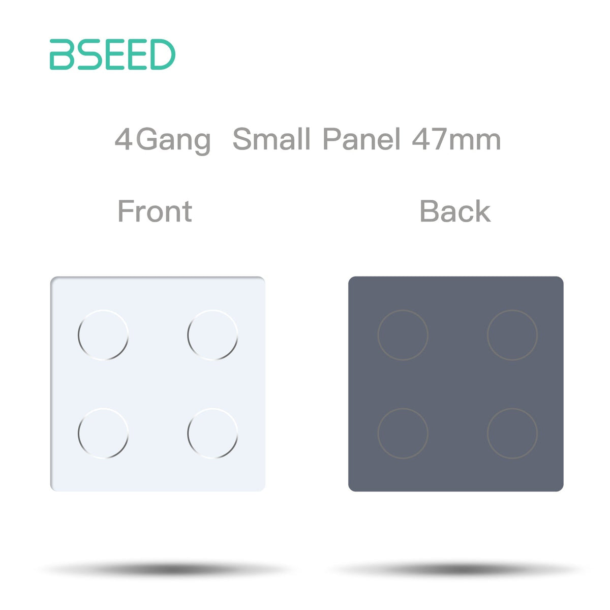 Bseed 47mm Glass Panel Switch DIY Part With Or Without Icon Bseedswitch White Touch 4Gang Switch icon Panel