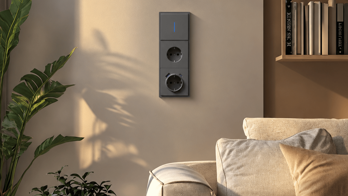 Grand Series DIY-Teil, individuell kombinierbare Kunststoffpaneele, graue Steckdosen und Schalter von Bseedswitch