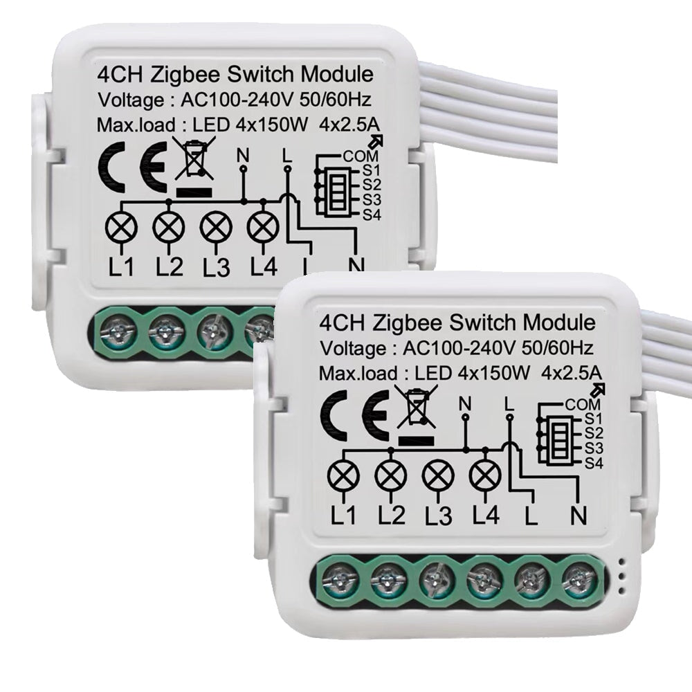 BSEED Smart Zigbee switch module wall Zigbee light switch module Work with Mechanical Switch Light Switches Bseedswitch 4 Gang 2 PCS/Pack