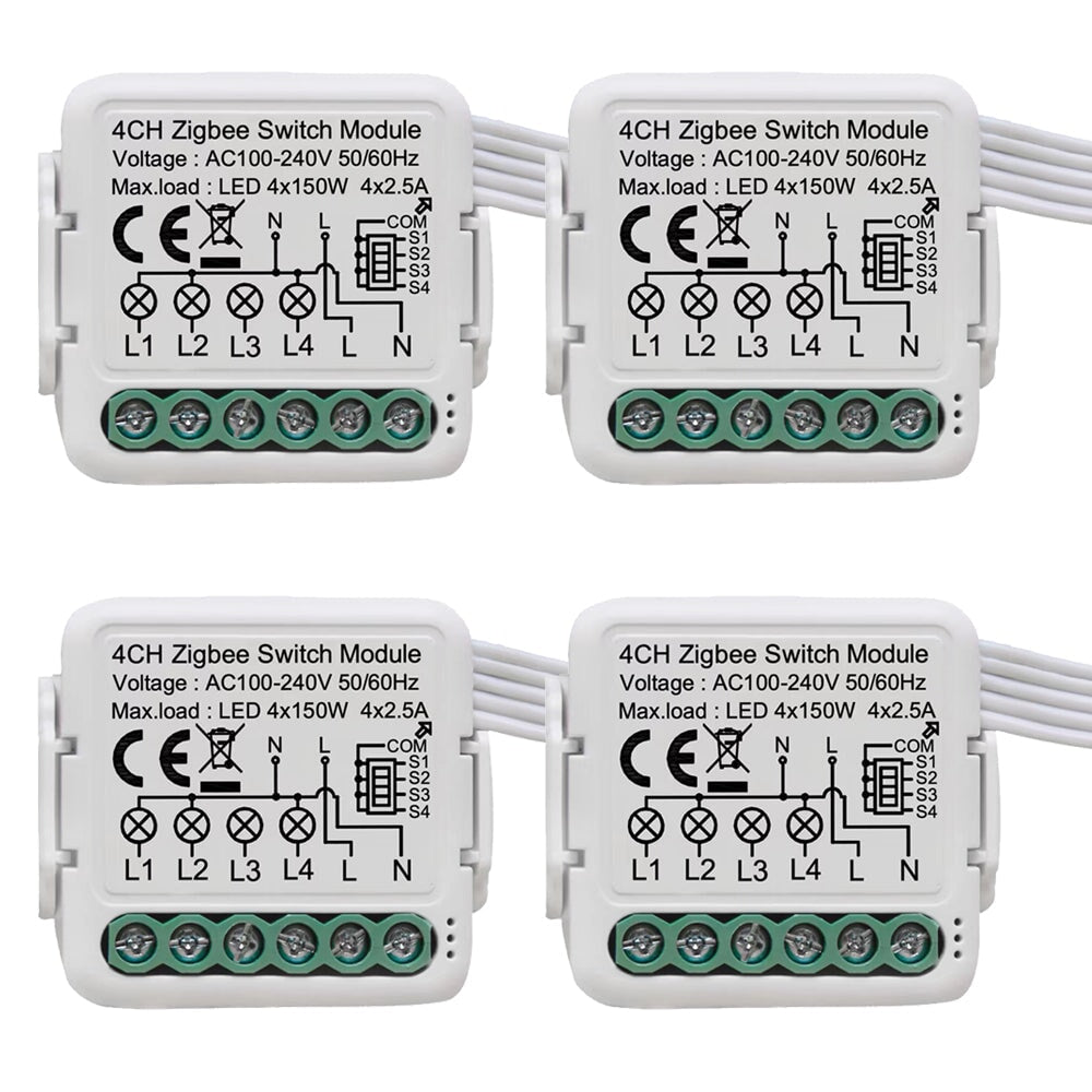 BSEED Smart Zigbee switch module wall Zigbee light switch module Work with Mechanical Switch Light Switches Bseedswitch 4 Gang 4 PCS/Pack